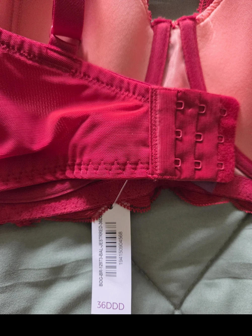 Adore Me Red Lace Underwire Longline Bra